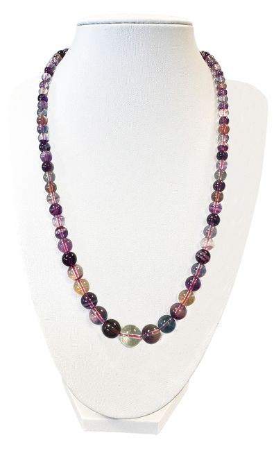 Multicolor Fluorite AAA Necklace Drop Beads 4-9mm 45cm