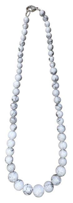 Howlite A Necklace Drop Beads 6-14mm 45cm