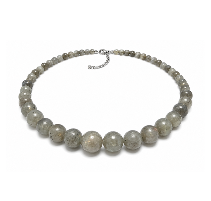 incense at Labradorite AB Graduated Bead Necklace 4-12mm 50cm