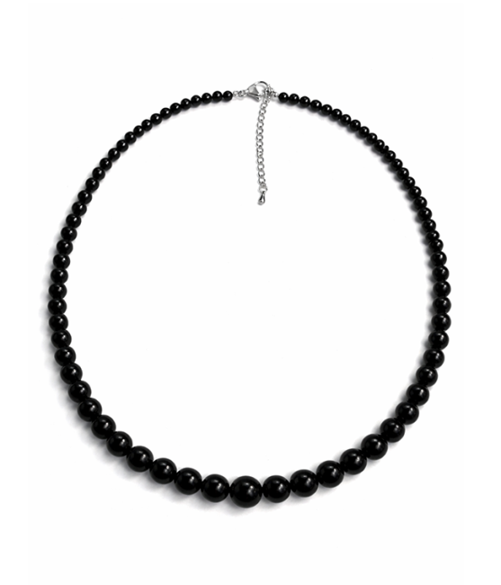 Obsidian Eye of Heaven A Necklace Drop Beads 4-12mm 50cm