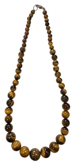 Tiger Eye A Necklace Drop Beads 6-14mm 45cm