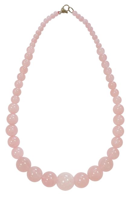 Rose Quartz A Necklace Drop Beads 6-14mm 45cm