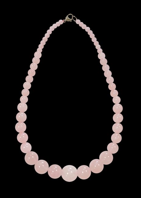 Rose Quartz A Necklace Drop Beads 6-14mm 45cm
