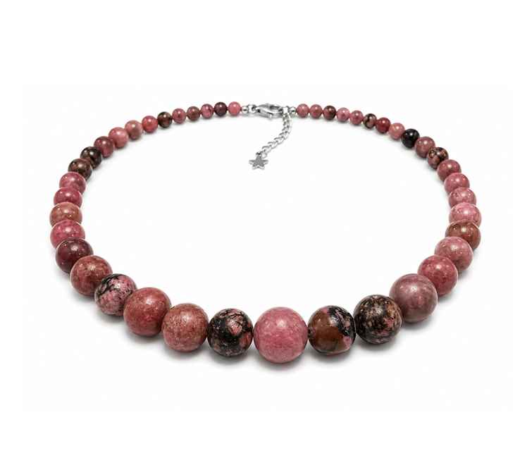 incense at Rhodonite A Graduated Bead Necklace 4-12mm 50cm