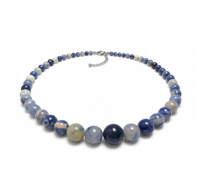 incense at Sodalite AB Graduated Bead Necklace 6-14mm 50cm