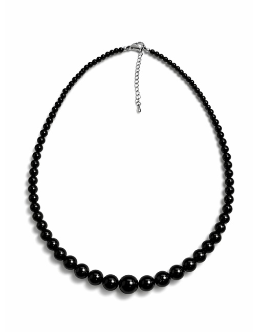 Black Tourmaline Necklace Drop Beads 4-12mm 50cm