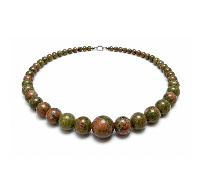 incense at Unakite A Graduated Bead Necklace 6-14mm 50cm