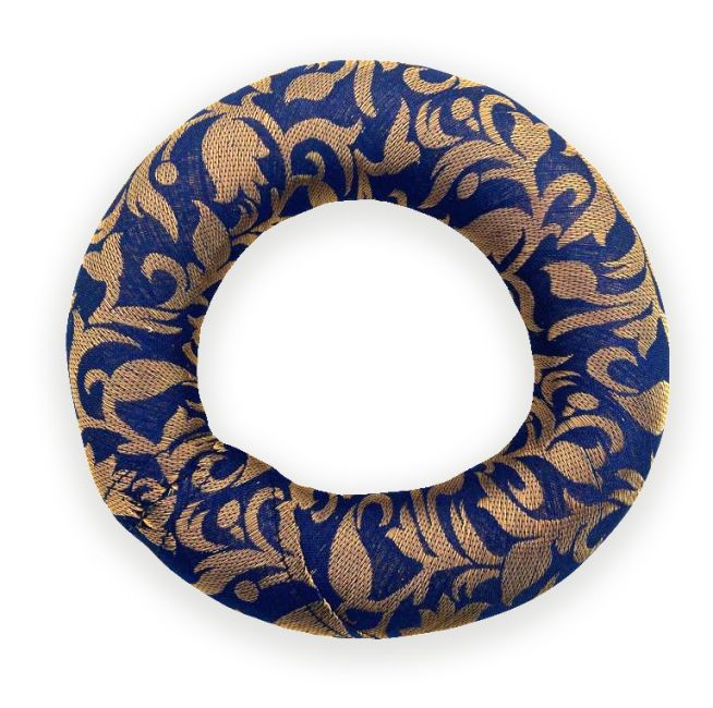 Blue round cushion for singing bowl 15 cm