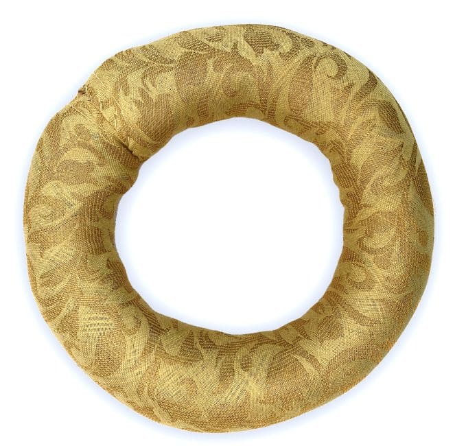 Golden round cushion for singing bowl 15 cm