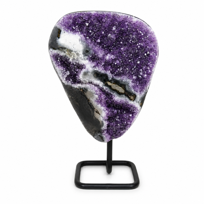 Brazilian amethyst geode A on a base, 2.3 kg