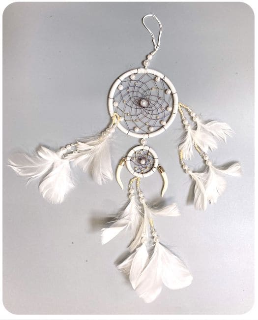 White Dreamcatcher - Diameter 10cm
