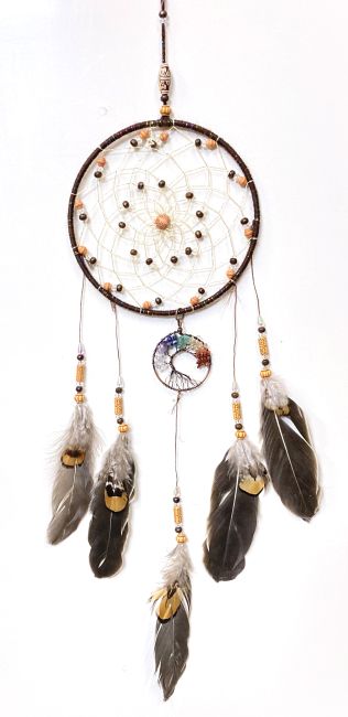 Dreamcatcher - Beads and Tree of Life - Diameter 15cm