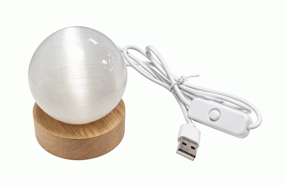 incense at Set of 6 Selenite Spheres 6 cm with Multicolor USB LED Bases|gb