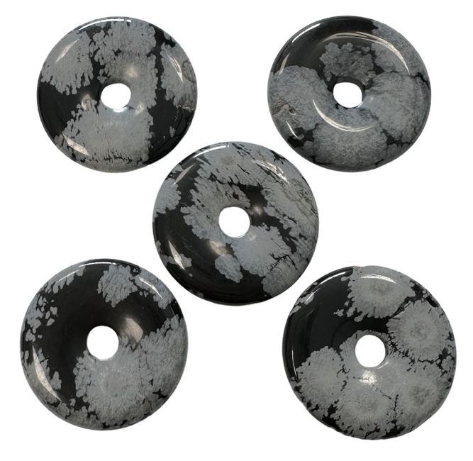 Snowflake Obsidian Donut 3cm x5