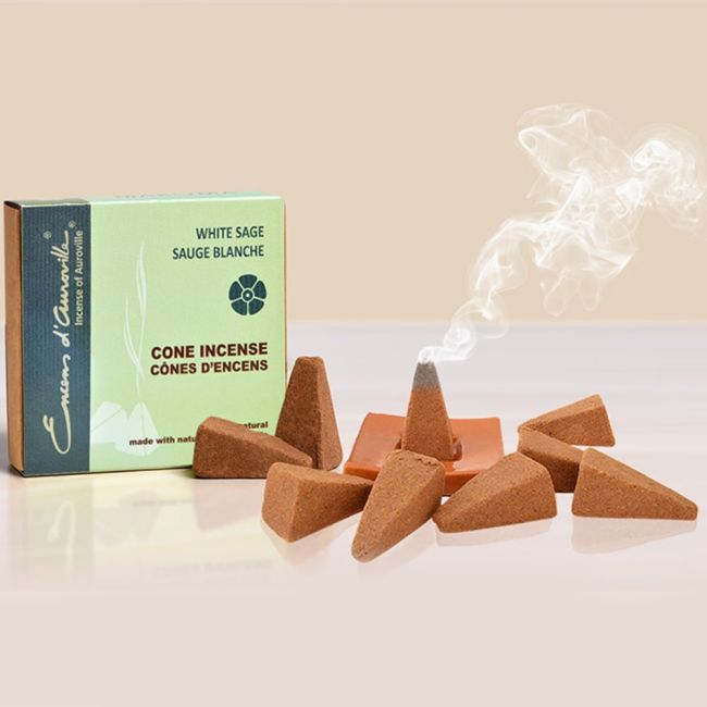 Auroville White Sage Incense 5x10 Cones