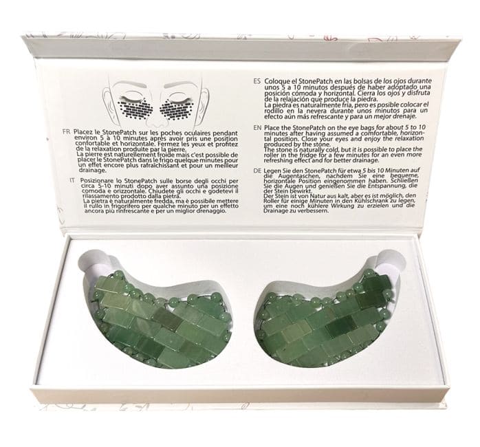 Green Aventurine A eye patch (set of 2) from Brazil