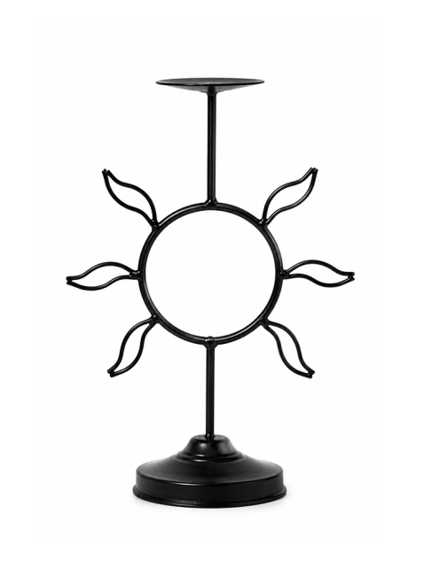 incense at Black Metal Sun Candle Holder 29cm