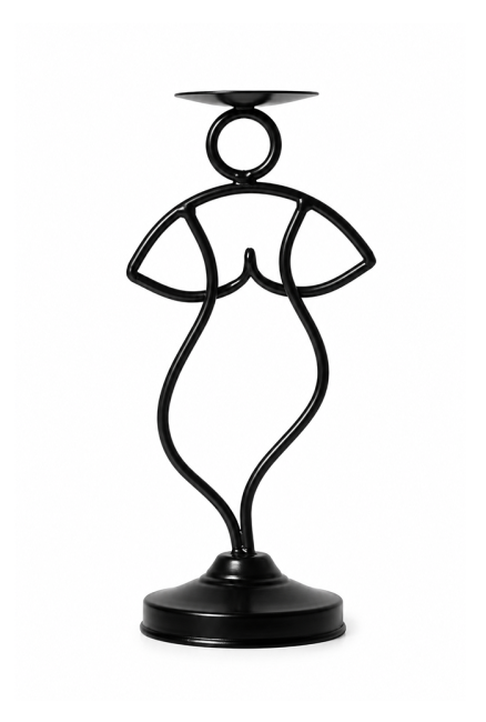 incense at Black Metal Dancer Silhouette Candle Holder 27cm