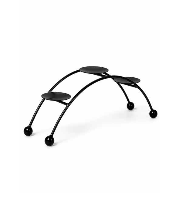 incense at Black Metal Arch Candle Holder with 3 Supports 31cm