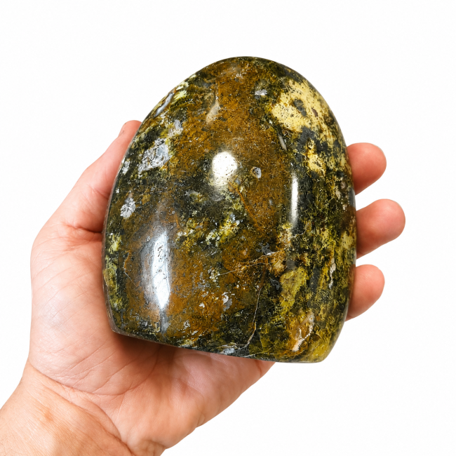 Polished green opal block, 1.100kg