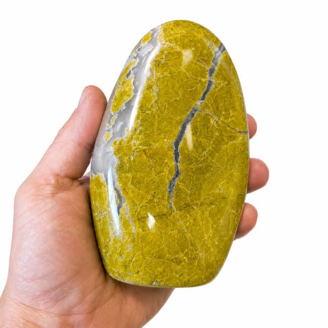 Polished green opal block, 0.870kg