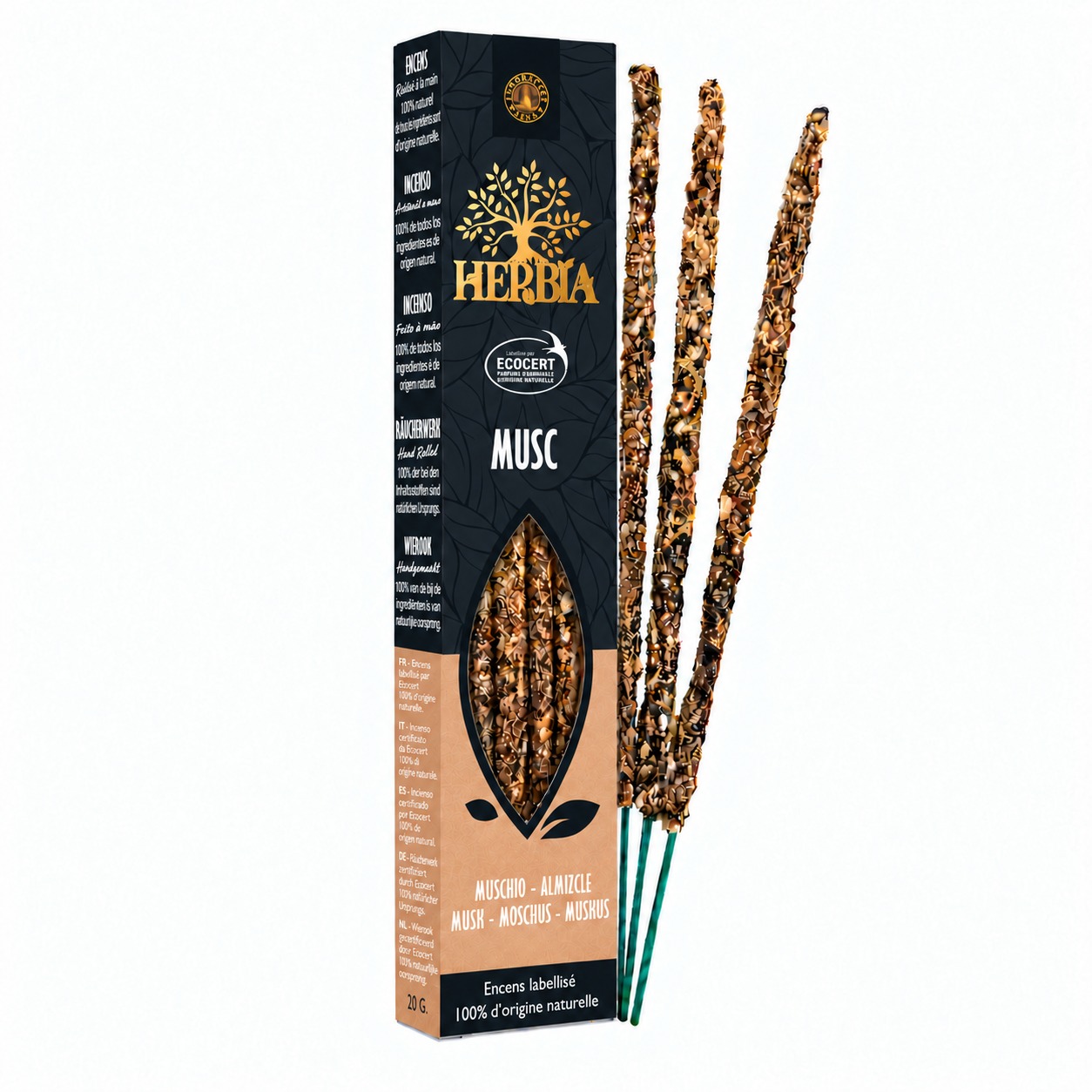 incense at Herbia Ecocert Smudge Incense White Musk 20g