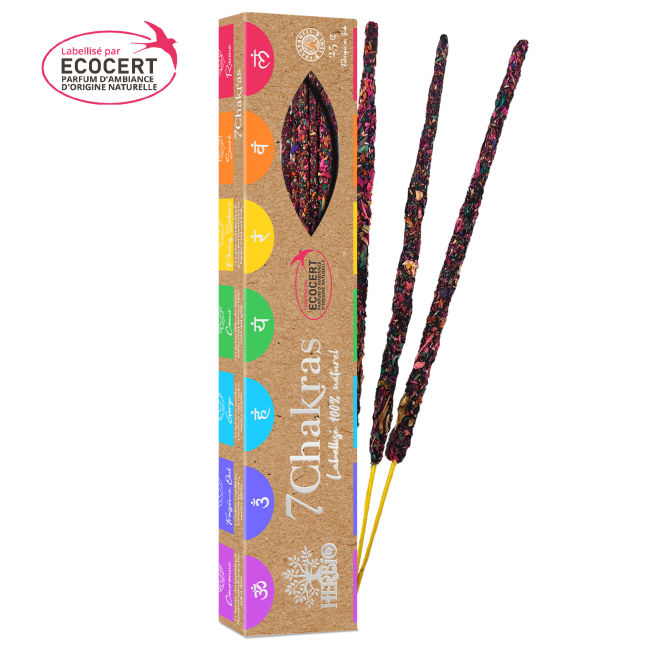 Herbio 7 Chakras Ecocert Incense in Fagot Stick 20g