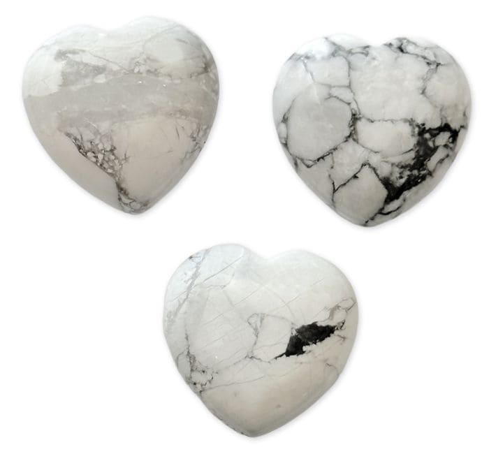 Howlite Heart A 30mm x 3