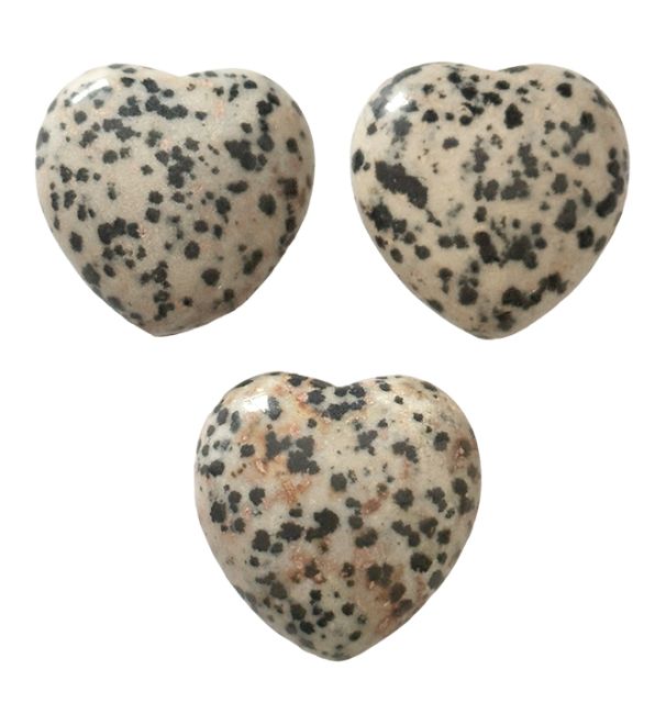 Dalmatian Jasper Heart 30mm x 3
