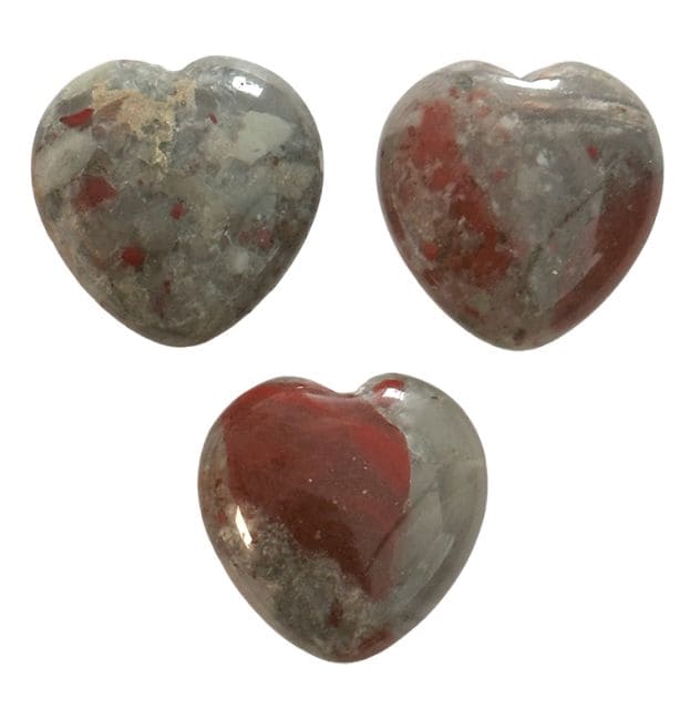 Heliotrope Jasper Heart A 30mm x 3