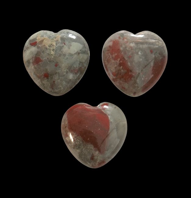 Heliotrope Jasper Heart A 30mm x 3