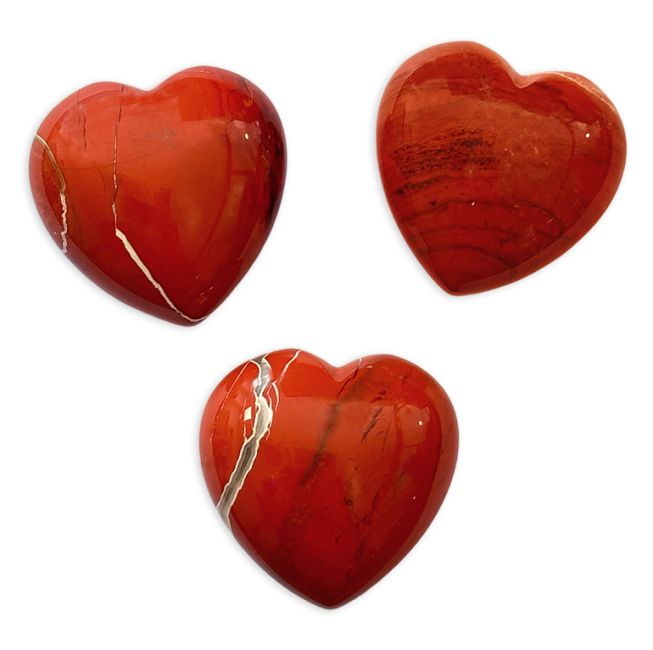 Red Jasper Heart 30mm x 3