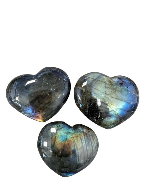 Labradorite Heart 40mm x3 AA quality