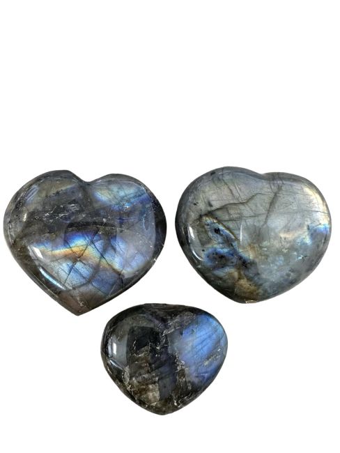 Labradorite Heart 40mm x3 AA quality