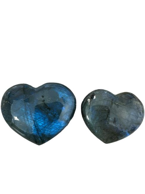 Labradorite Heart 40mm x2 AA quality