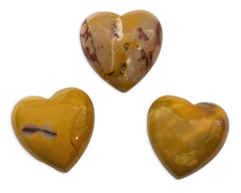 Yellow Mokaite Heart A 30mm x 3