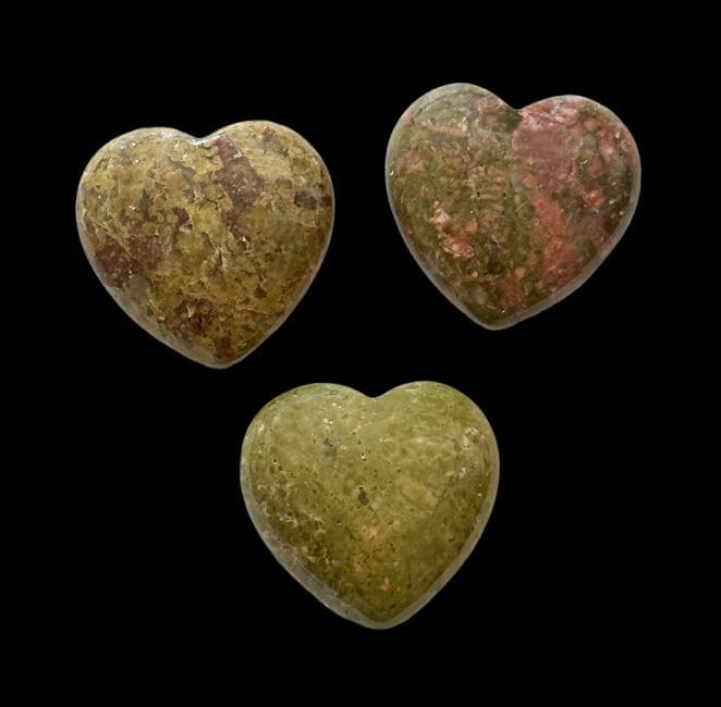 Unakite Heart 30mm x 3