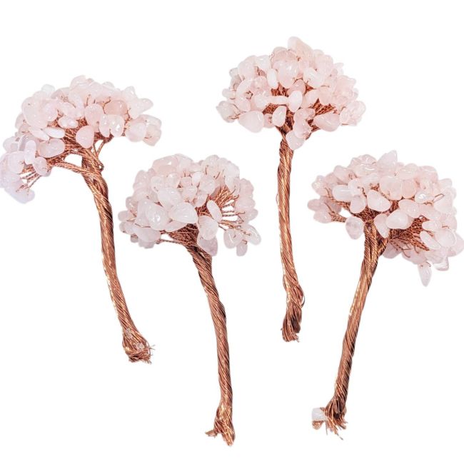 incense at Set of 4 DIY Rose Quartz Trees – Base Not Included