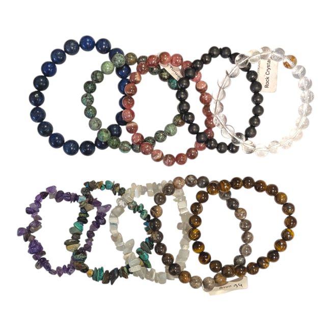 incense at Mixed natural stone bracelets – 10 pieces|gb