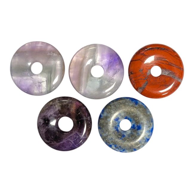 incense at Set of 5 assorted natural stone donuts