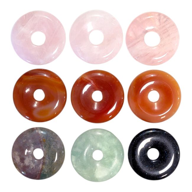 incense at Set of 9 assorted donuts – Natural and synthetic stone