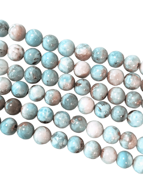 Larimar A round beads 7-8mm on 40cm thread