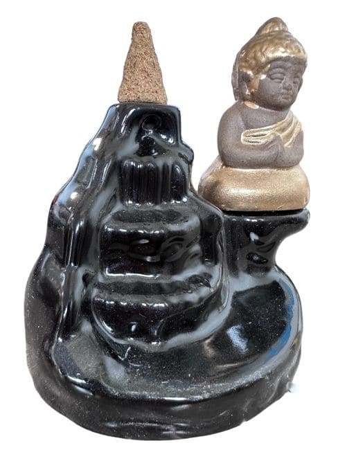 Round ceramic backflow incense holder