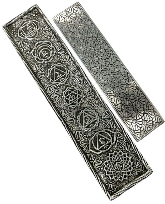 White metal incense holder 7 Chakras 26.5cm