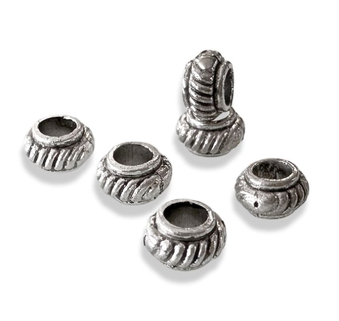 Silver Toupie spacer charm beads 6mm x100