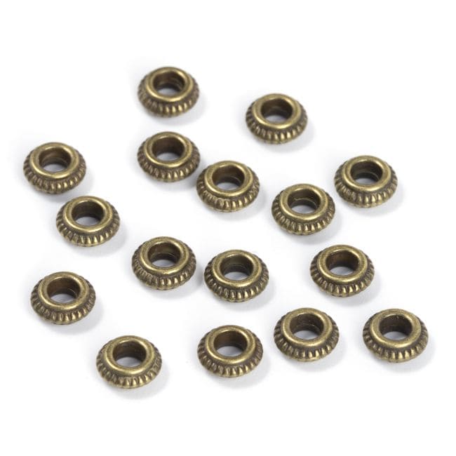 Charm Beads Spacer Rondelle Bronze Color 6mm x 100