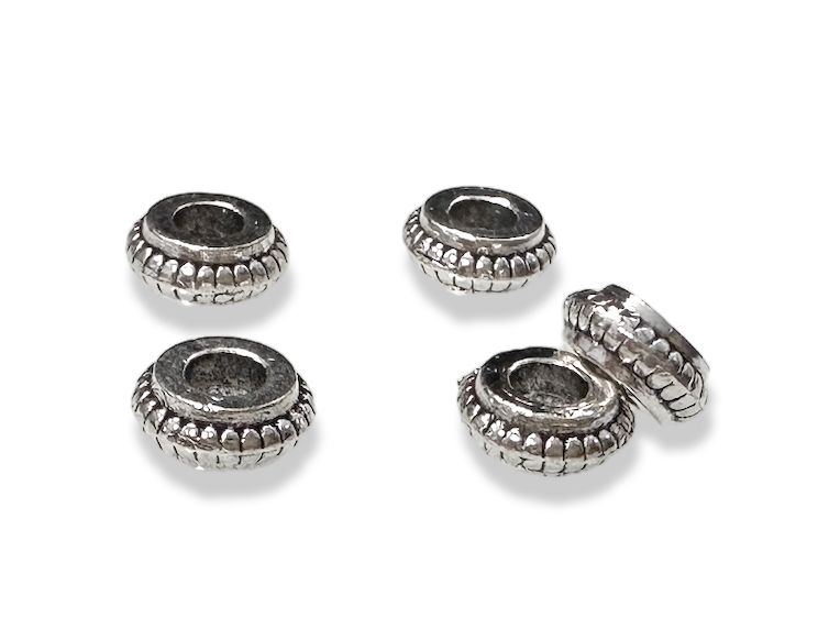 Silver Metal Spacer Spacer Beads 6mm x100
