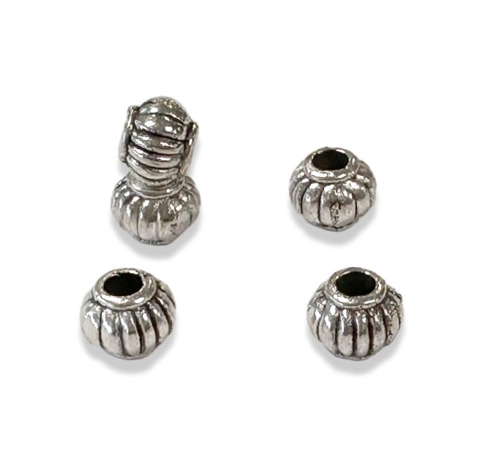 Silver Toupie spacer charm beads 6mm x100