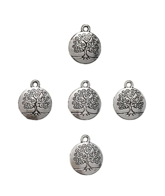 Silver Tree of Life Spacer Charm Beads 15mm x50