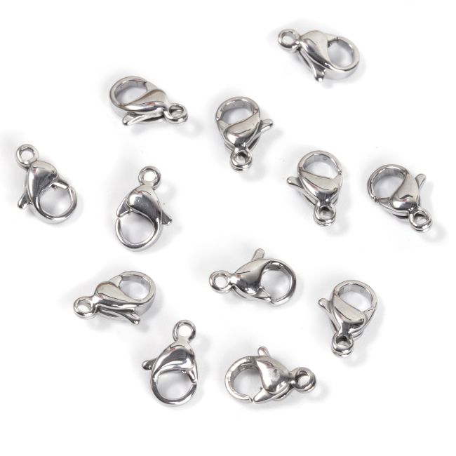 Silver Alloy Lobster Clasps 10mm x100